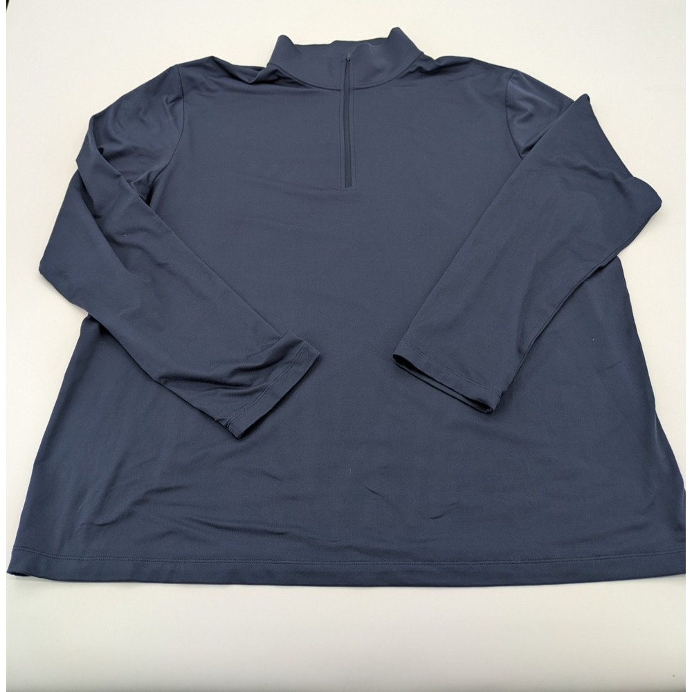 Alo quarter Zip Pullover Mens Size 2XL Blue Performance Long Sleeve Athleisure